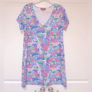 Kaeli Smith V-neck Dress Pink & Blue Size L
